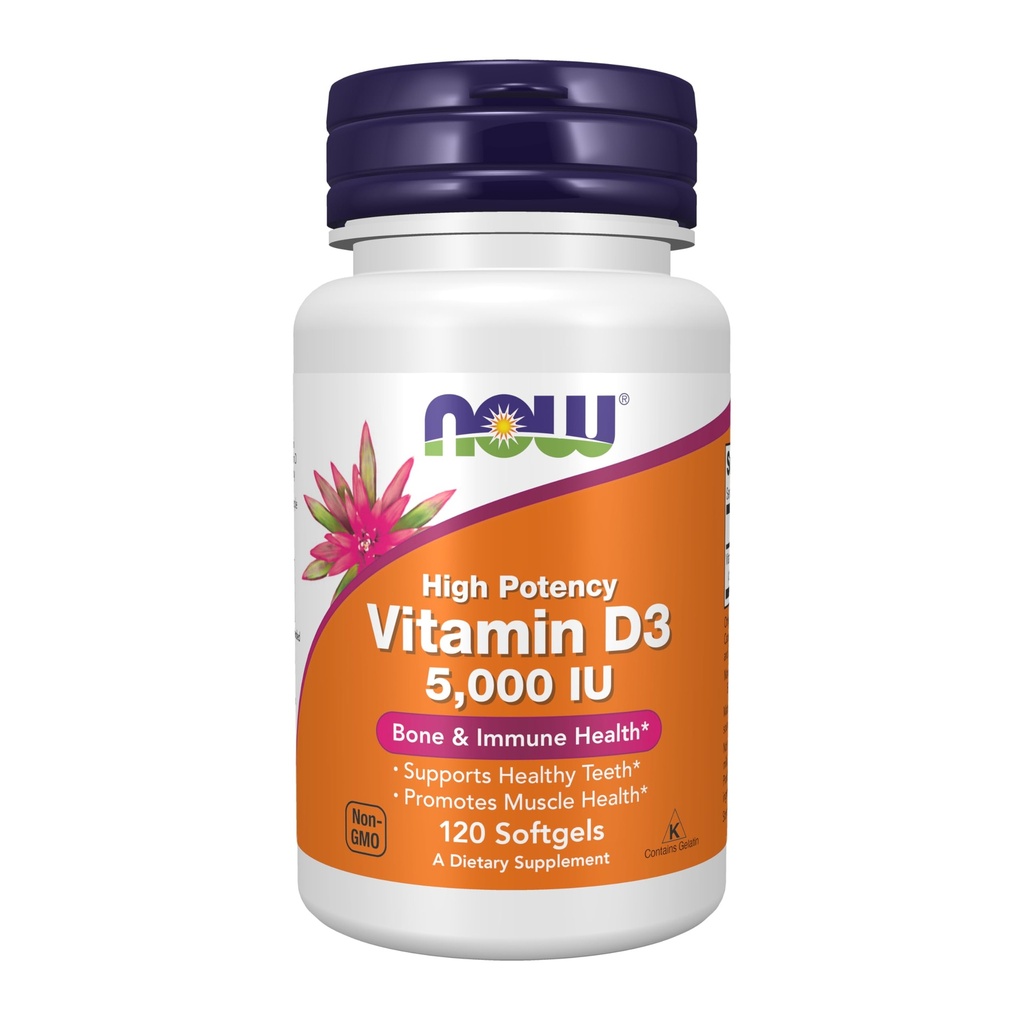 ACUM Alimente Suplimente, Vitamina D-3 5000 UI, Potență ridicată, Suport Structural*, 120 Softgels