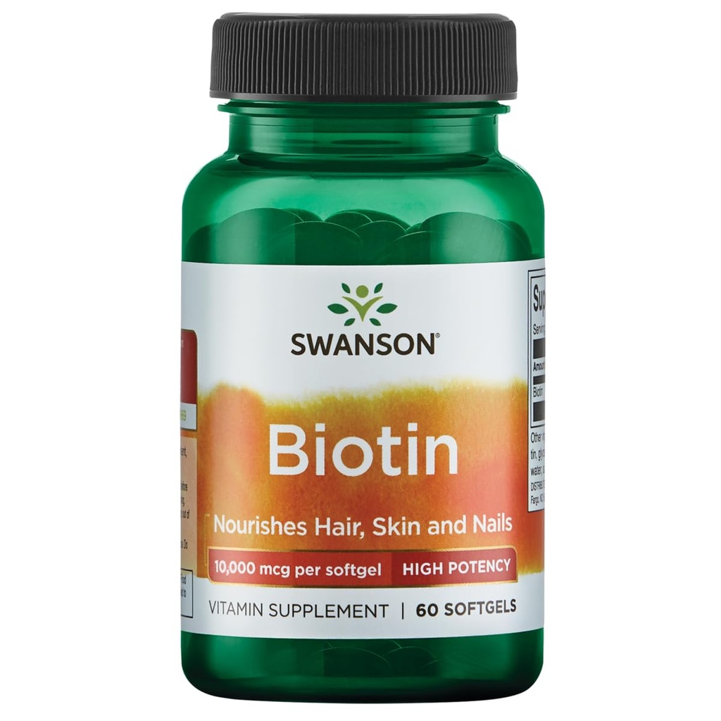 Swanson Super Putere Biotina Vitamina 10000 mcg 60 Sgels