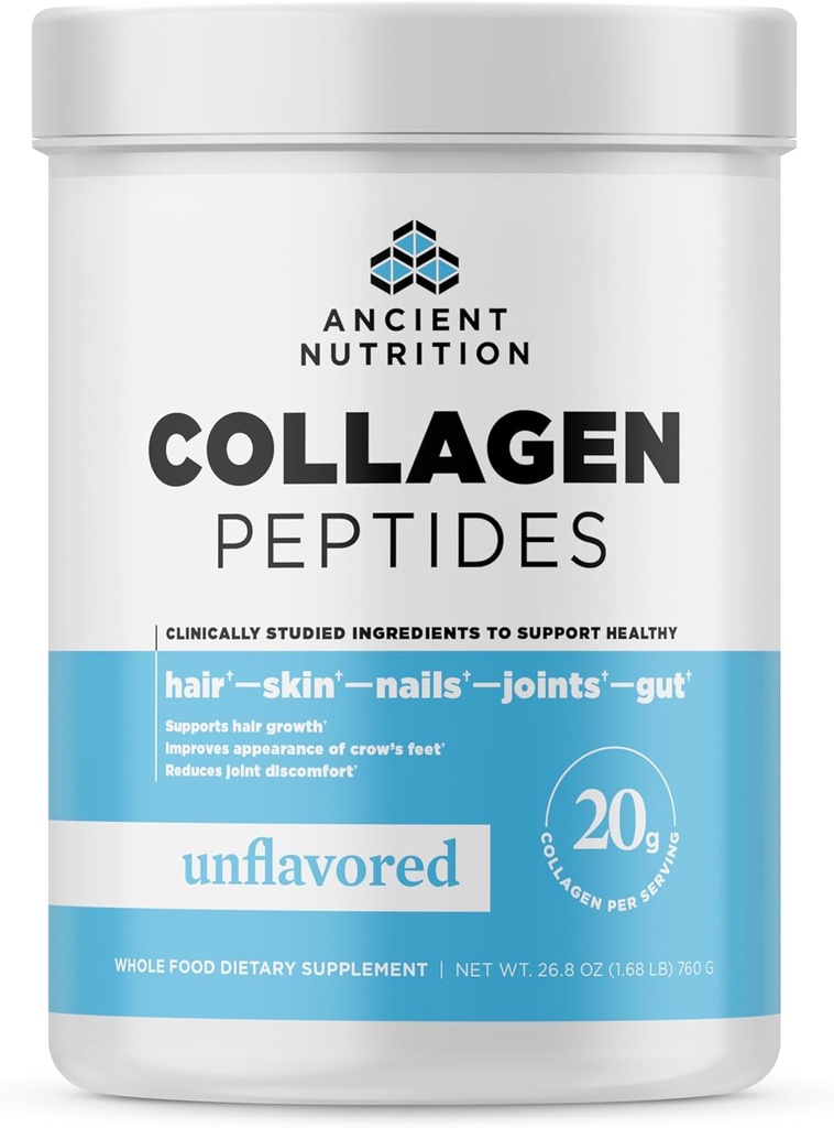 Colagen de nutritie antica Peptides, Colagen Peptides Powder, Colagen hidrolyzed nearomatizat, sustine pielea sanatoasa, articulatii, Gut, Keto si Paleo Friendly, 38 Serviri, 20g Colagen per Servire
