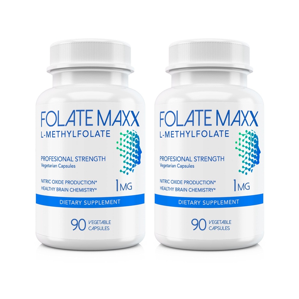 Supliment L-metilfolat (1mg) - Putere profesională cu metilfolat bioactiv optimizat - 5 MTHF - non-GMO, gluten Free, Soy Free, GMP - 180 capsule vegetariene fără aromă
