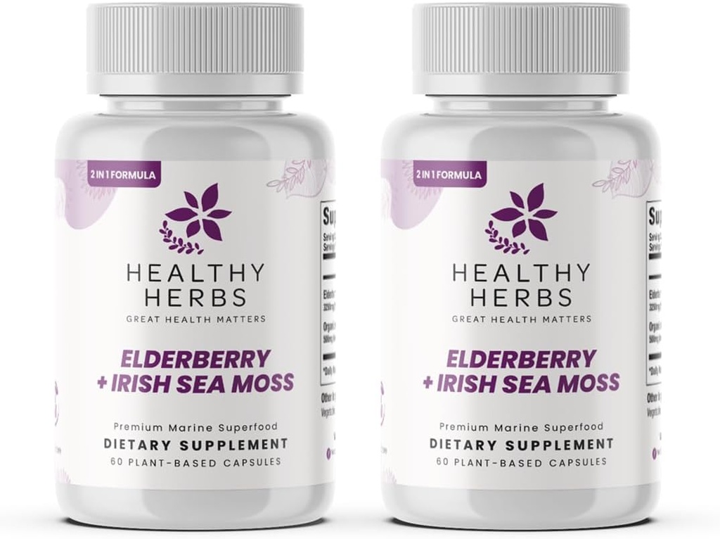 Herbs Wildcrafted Elderberry Sea Moss Capsules 