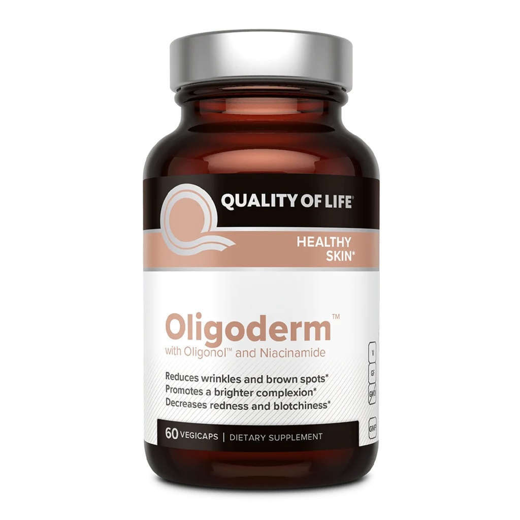 Calitatea vieții Oligoderm, Premium Skin Support Suplimentul cu Oligonol și Niacinamidă - 60 capsule