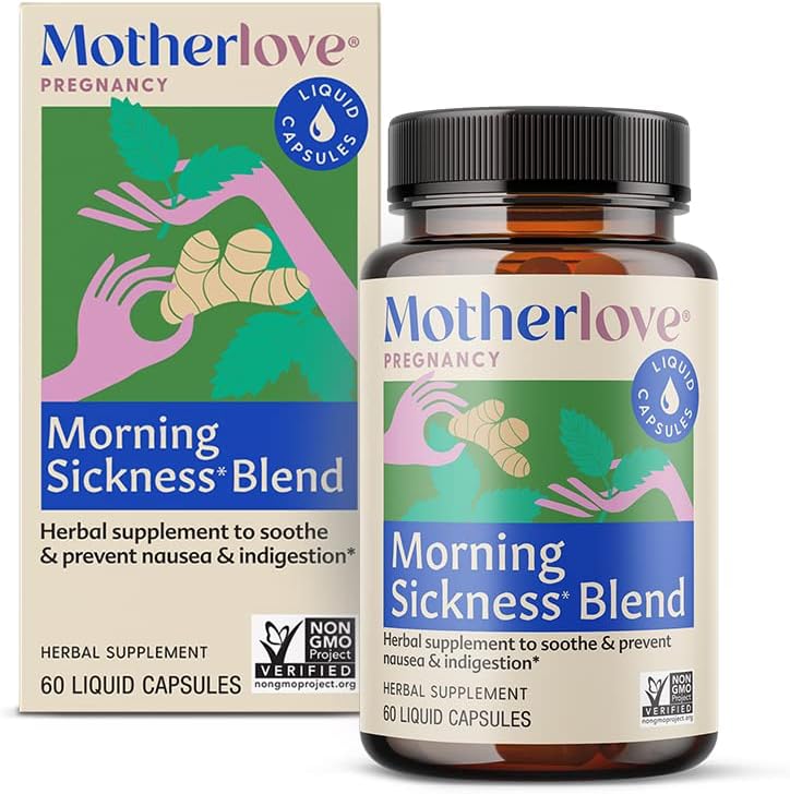 Motherlove Morning Sickness Blend (60 capace lichide) Suplimentul plantei pentru boala de dimineata zz/ll/aaaa Vegan, non-GMO, plante aromatice organice, Kosher, Soy-Free