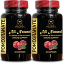 Extract de rodii - Supliment alimentar pentru antioxidant, capsule super-alimentare pentru bărbați și femei, pastile de rodii naturale, supliment anti-îmbătrânire - 2 flacoane 120 capsule