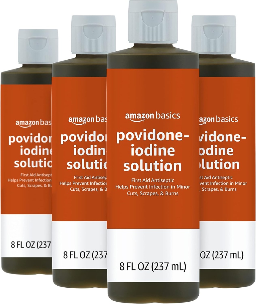 Antiseptic de prim ajutor, soluţie de iod de 10%, 8 Fl Oz, ambalaj de 4