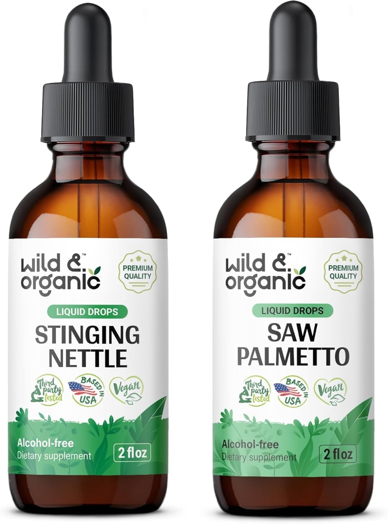 Stingătoare organică și sălbatică Root Root Tincture 2 fl oz & Saw Palmetto Tincture 2 fl oz
