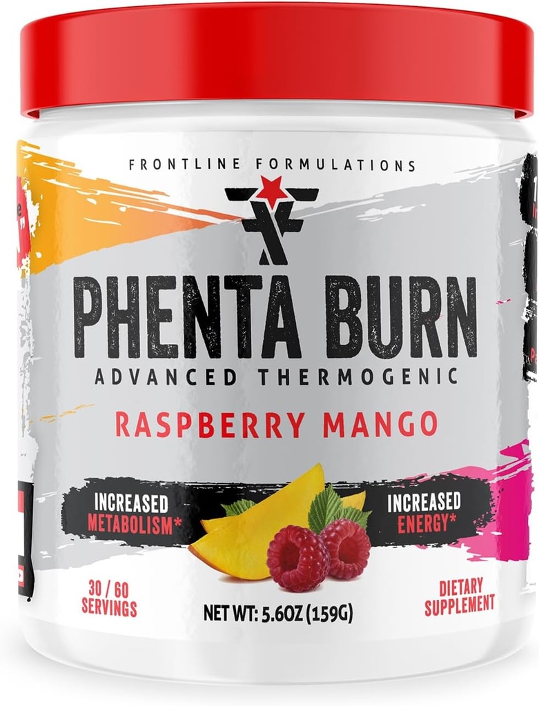 Phenta Burn, Endurance Energetic Environment, Amazing Flavors, Veteren Owned and Operated (60 Servings, Raspberry Mango)