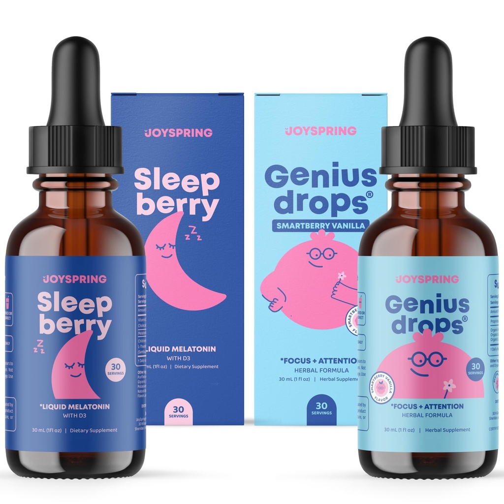 JoySpring SleepBerry Liquid Melatonin şi Genius scade Smartberry Vanilla pentru copii