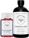 Elderlane Elderberry Syrup and Elderberry Gummies - Anterior RD Naturals - Immune Supplement for Adulți și copii - 16.9 Oz Syrup and 60ct Gummies