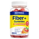 Enzymedica Fiber+ Gume cu prebiotice şi probiotice pentru regularitate zilnică, vegetariană, 5g Fibră, Fibră naturală Supliment, pentru bărbaţi şi femei, aromă portocalie sânge, 90 ct