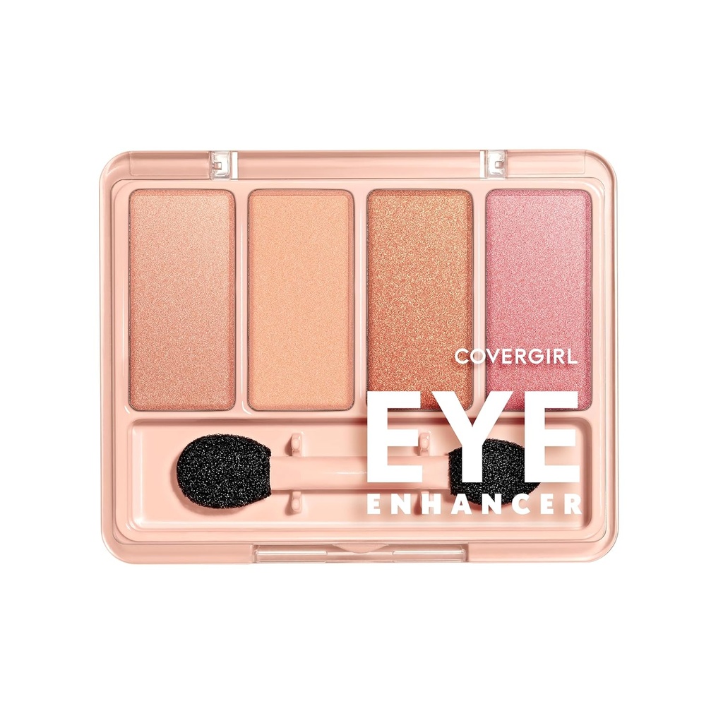 CoverGIRL Eye Enhancer, Bellini Spritz, Eyeshadow Quad, Ușor de purtat, Clean & Vegan, Talc-Free, Matte & Shimmer Finisaje, Smudge-Proof, 0.19oz