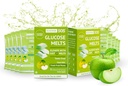 Glucoză SOS Melts Made with Dextrose Powder Natural Fruit Pure Sugar, Glucoză Tabs, Sports Supplement, Rapid Acting Tablets with 10 Individual 15g Servings of Green Apple