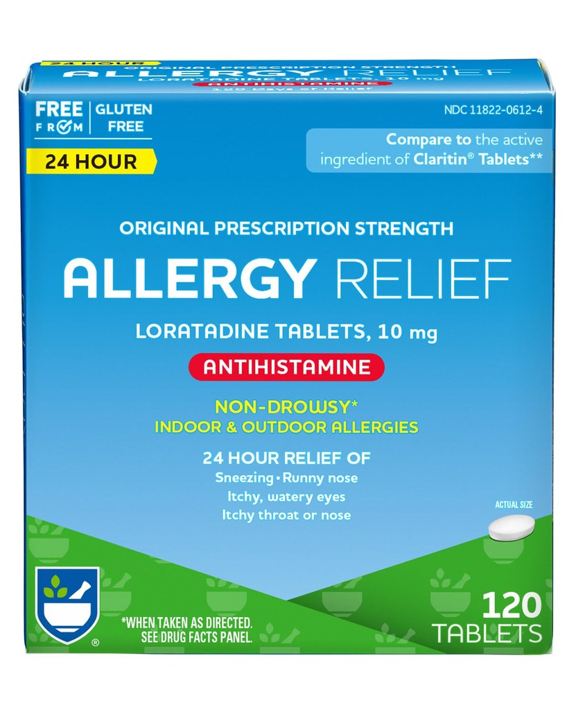 Rite Aid 24 Ore Loratadină 10 mg Alergice Relief Tablets, 10mg - 120 Count 