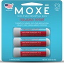 MOXE Greaţă Inhalator Nasal Sticks, All Natural Essential Oil Blend, Ginger, Cardamom, Peppermint, Sweet Orange, Supărat Stomac, Dureri de cap, Ușor de utilizat Aromaterapia portabilă, Made in USA, 3 Pack