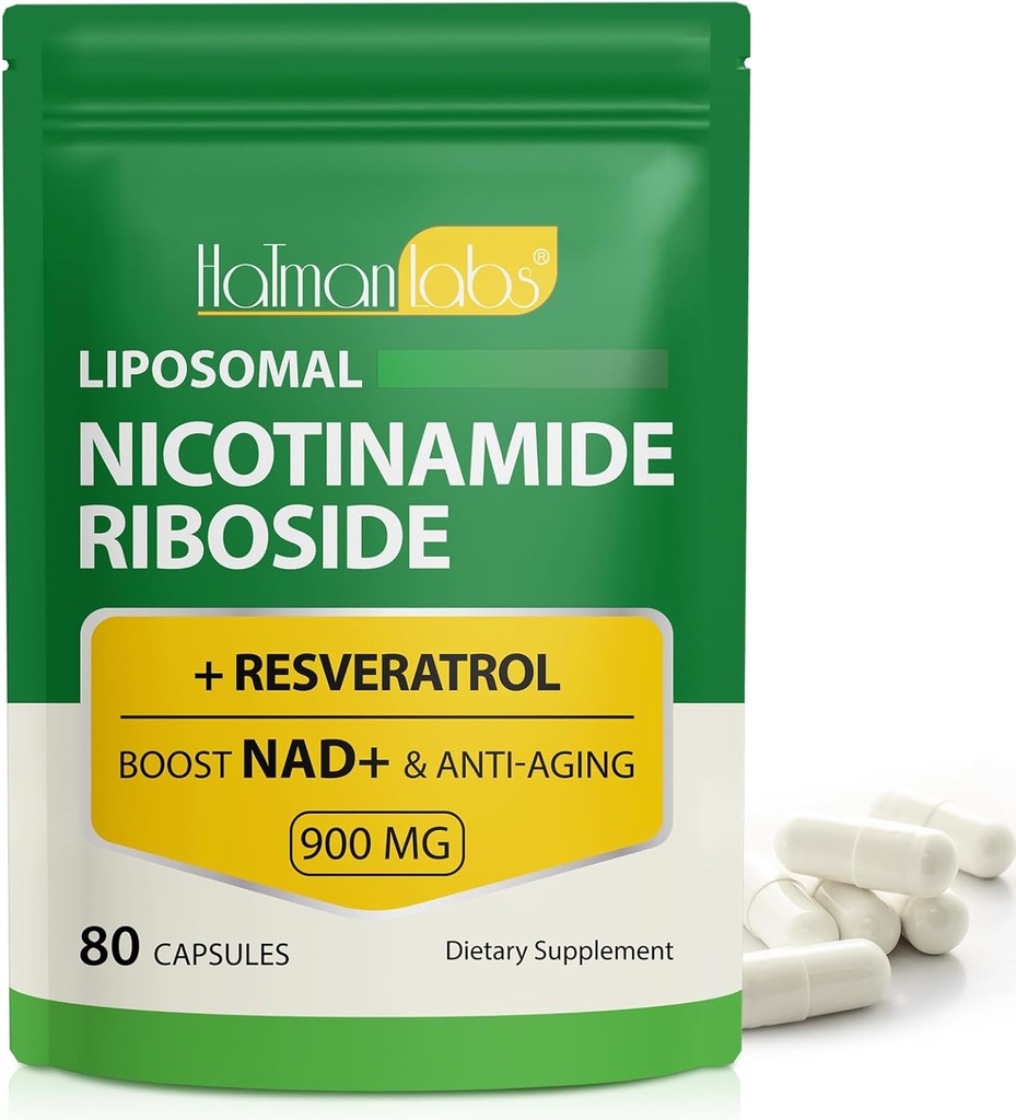 Suplimentul NAD - Liposomal Nicotinamidă Ribozidă 900 mg, Resveratrol, Querbetin - Suplimentul NAD de înaltă puritate pentru energie, Sprijinirea sănătății celulare, Stamina și îmbătrânirea sănătoasă - Ultra Concentrație 80 Capsule