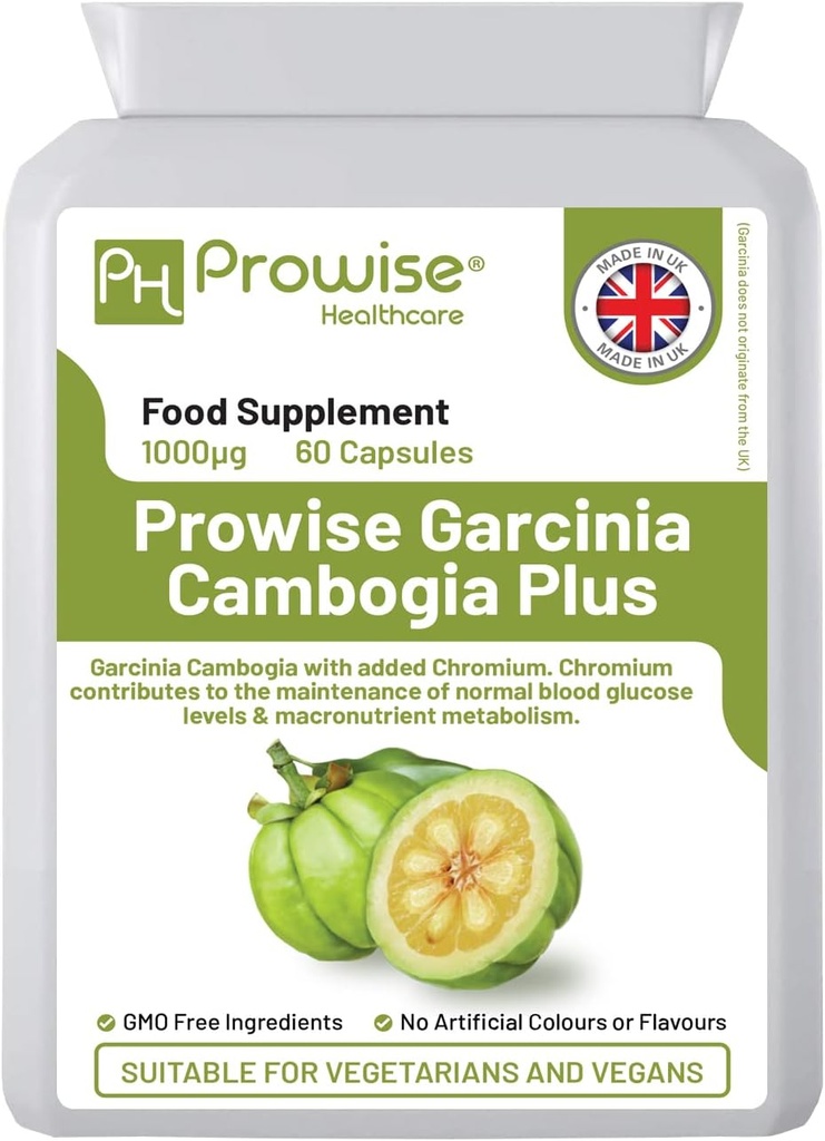 Garcinia Cambogia 1000mg 60 capsule - Marea Britanie Fabricat  Standardele Prowise Healthcare - Potrivit pentru vegetarieni & Vegani