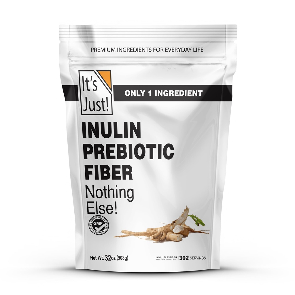 E doar! - Inulin Fibră Prebiotică, Soluble de apă, Root Powder, Promovează Sanatate Gut, Made in USA, Product of Belgium, Vegan / Keto Friendly