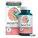 NEURIVA Original Decafeinated Clinic testate Nootropic Creier Supliment pentru memorie, Focus & Concentrare, NeuroFactor & Fosfatidilserină, 28ct Capsule