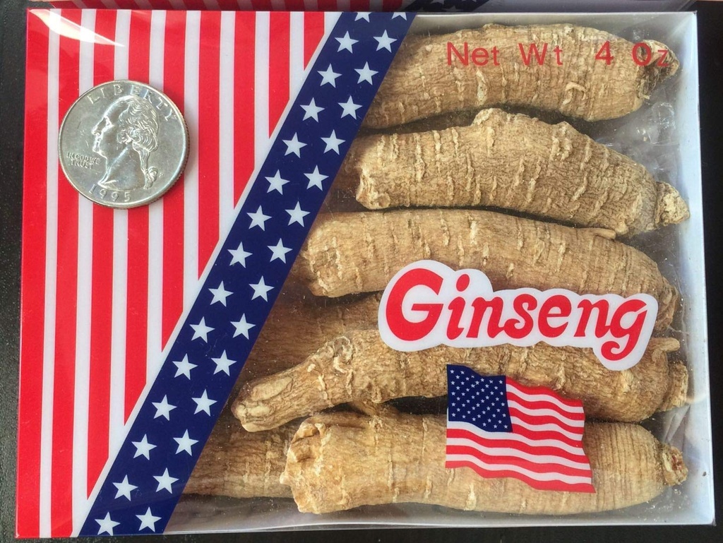 American Ginseng din Wisconsin, Ginseng Root / Ginseng Slice / Ginseng Tea, 4 Ounce (Jumbo Long Roots)