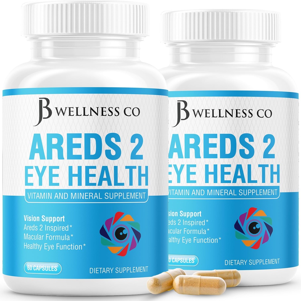 JB Wellness AREDS 2 Eye Vitamina si Suplimentul mineral, contine luteina, vitamina C, Zeaxantină, Zinc & Vitamina Consolidarea supliment de viziune - 120 Conte