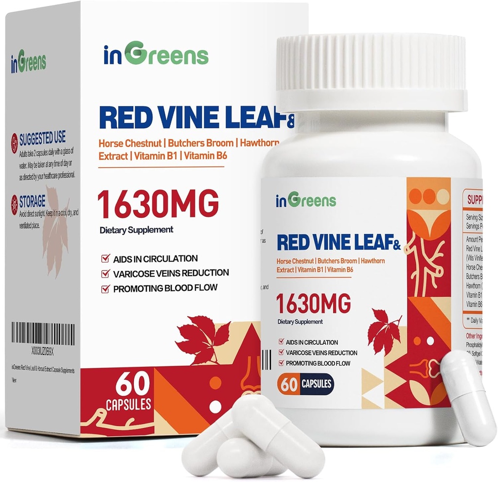 Red Vine Leaf Extract 1630mg cu castan de cal, Butcher