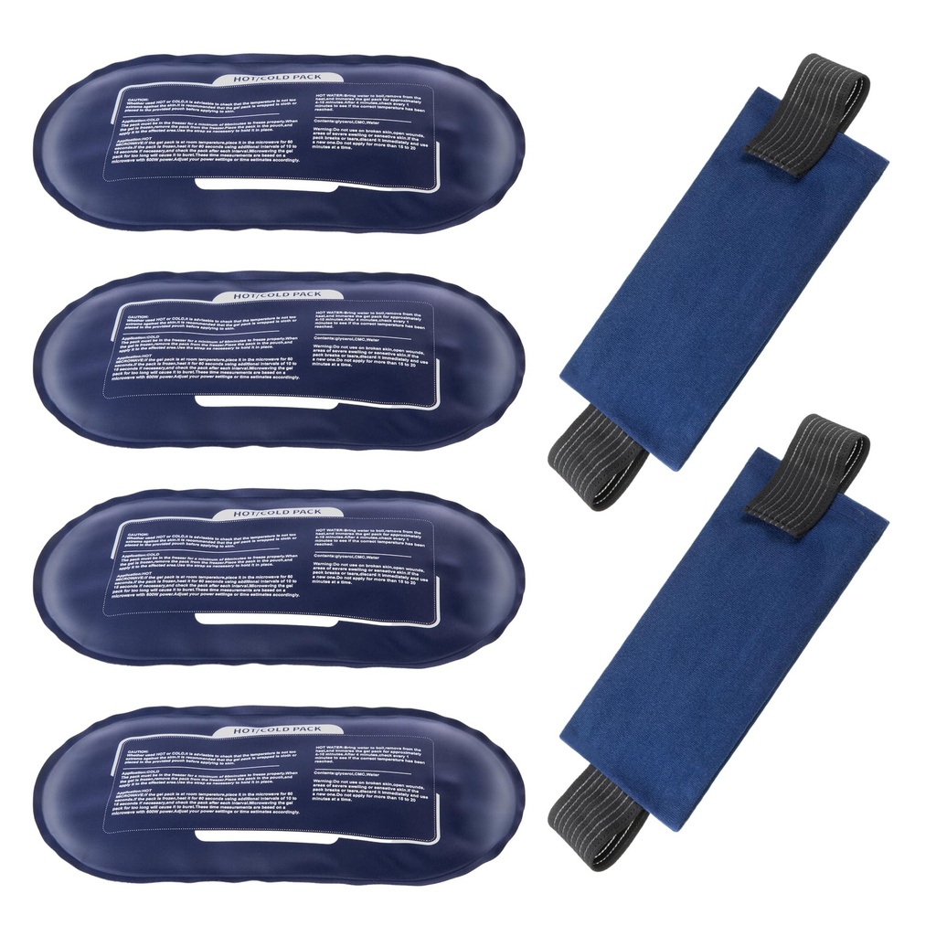 Pachete de gheaţă pentru răni Reutilizabile, 4 Pachete cu gel fierbinte şi rece şi 2 Pachete cu gel flexibil reglabile pentru umerii din spate genunchii şi picioarele de recuperare a leziunilor, alinarea durerilor articulare şi musculare