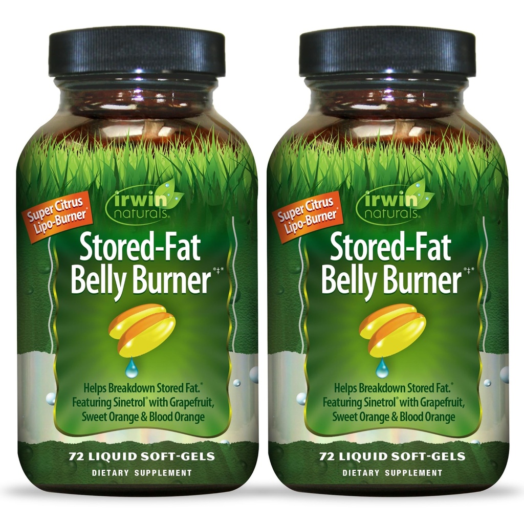 Irwin Naturals Magated-Fat Belly Burner - 72 lichid Soft-Gels, Pachet de 2 - Ajuta la sustinerea descompunerea de grăsime stocate - 48 total serviri