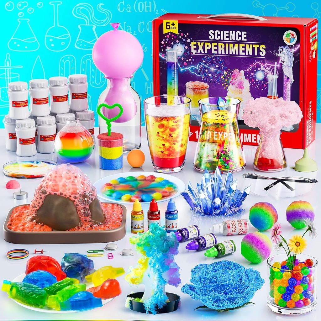 110 Lab Experimente Stiinta Kituri pentru copii - STEM Proiecte de jucarii stiintifice educationale pentru copii 6 7 8 9 10 12 Ani, Cadouri de Craciun pentru baieti si fete, Chimie Set, Invatare si Educatie