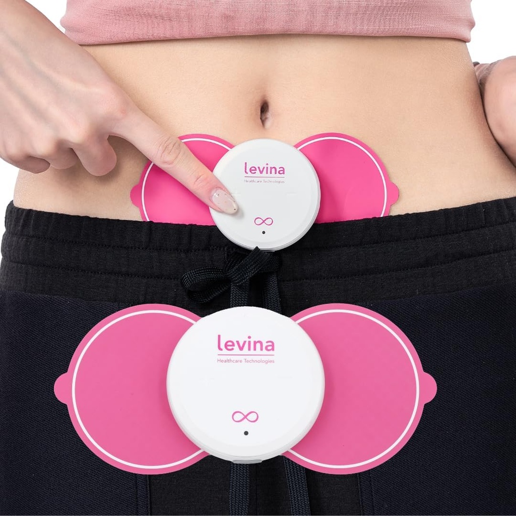 Levina Menstrual period Relief Device - Wireless TENS Unit and Biocompatibil Electrode Pads, Reîncărcabil, Magnetic Connection, Instant Cramp & PMS Relief, and DPHA HSA eligibile (RS-38)