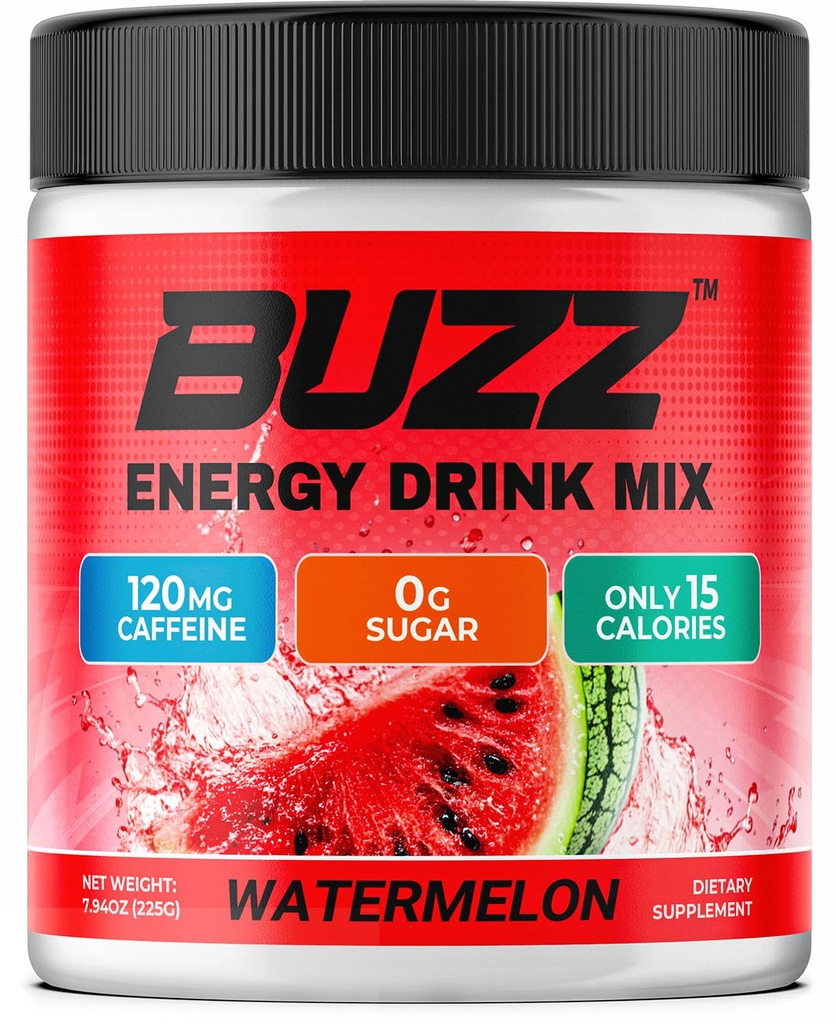 Morning Buzz Energetic Drink Powder - Energizant Boost Drink Mix - Sugar-Free Energy with Antioxidanti - Dimineata Kickstart si Sports Nutrition Endurance Product - 30 Servings, Pepene verde, 8 Onces