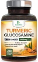 CurcuminÄ turmeric Supliment 2000mg - 95% Curcuminoide cu glucosamină, ghimbir & MSM, Pepper negru BioPerine pentru cea mai buna absorbtie, Nature's Vegan suport comun, non-GMO, îmbuteliat în SUA - 240 capsule