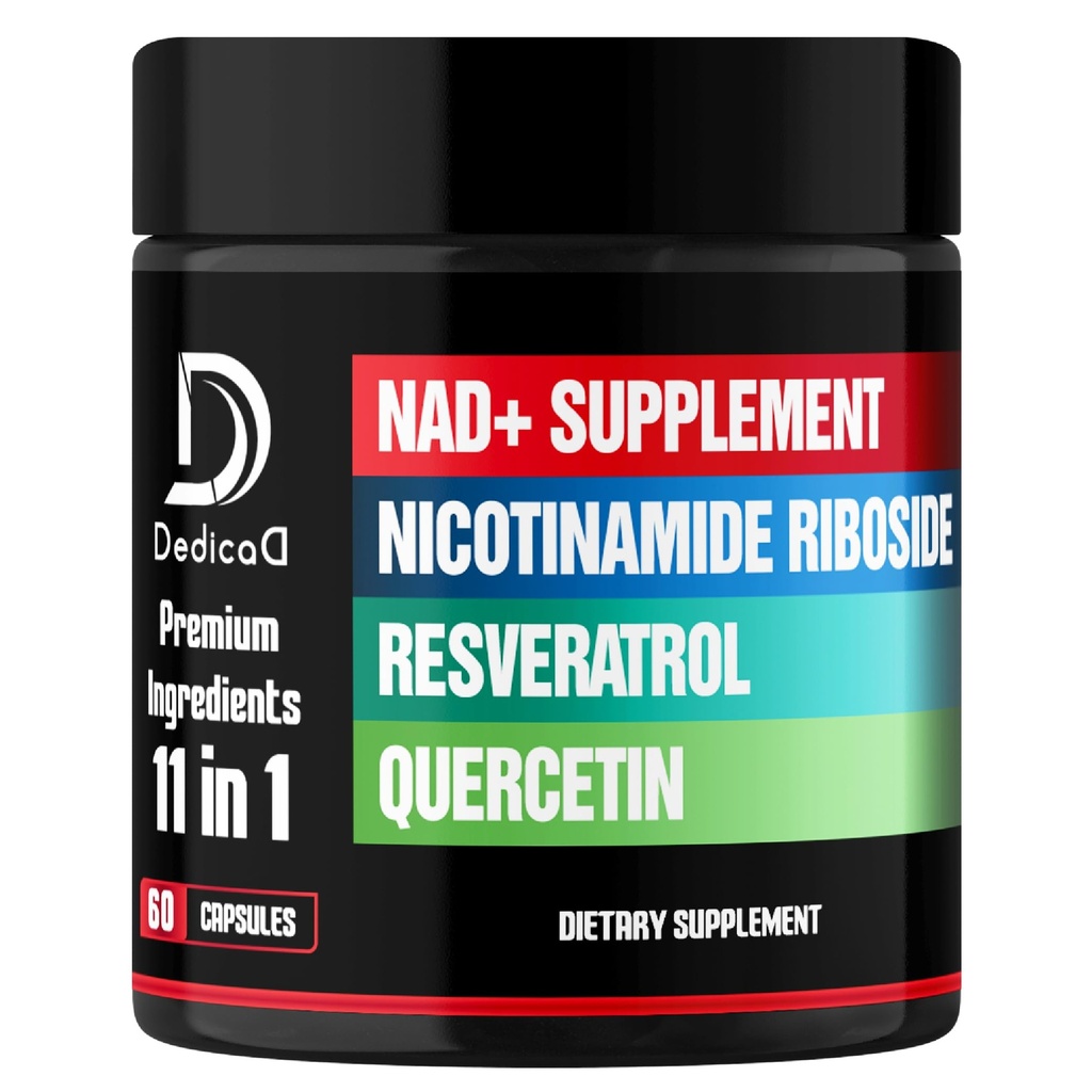 11in1 NAD Supliment cu nicotinamidă Ribozidă, Querbetin, Resveratrol şi 8 mai - 2 luni de aprovizionare