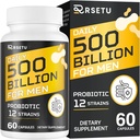 Probiotice pentru barbati, 500 miliarde CFU & 12 Strains Mens Probiotic cu Cranberry Turmeric, Goji, Gut Health for Men, for Digestive Health, Gut, Bloating & Gas, Immune, Energy Support, 30-Day Support