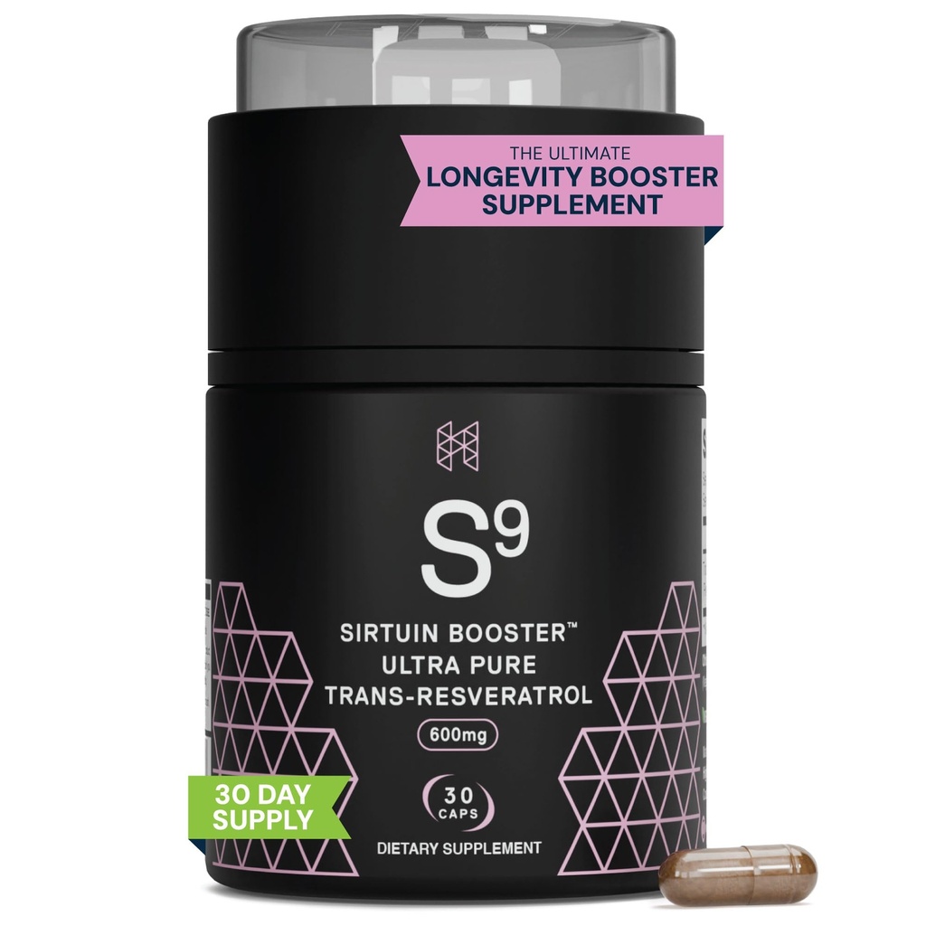 HPN Nutraceuticals SIRTUIN, 98% Extract de Ultra Pur Trans-Resveratrol, Activator Sirtuin, 600 mg extract de trans-Resveratrol 98%, 30 capsule