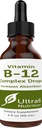 Ultra6 Nutriție Vitamina B12 Picături lichide sublinguale - B12 Suplimentul de metilcobalamină mare pentru energie și oboseală - Suplimente vitamina B pentru femei și bărbați - 90 de zile de aprovizionare