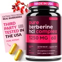 Berberine Supliment 1250 mg capsule Botanice potent pentru managementul greutății cu bitter Melon și Banaba Leaf - HCl de la Barberry Extract- 30 Servings