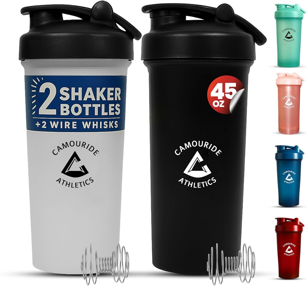 2 pachet 45 oz Proteina Shaker sticle cu whisk sârmă 