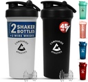 2 pachet 45 oz Proteina Shaker sticle cu whisk sârmă 