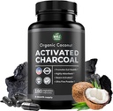 Capsule de nucă de cocos pur activate Charcoal - 180 pastile de cărbune, ajută la albirea dinților, înălbirea și curățarea corpului. Non-GMO - Gluten Free, Vegan