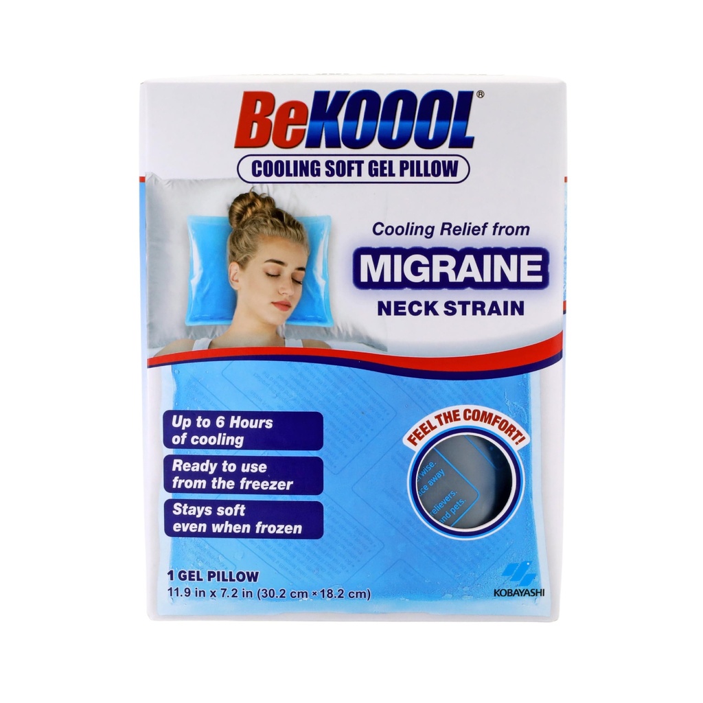 BeKOOOL Cooling Soft Gel Perna - Refolosibil de răcire Relief de la migrene, gât tulpina și febră - până la 6 ore de răcire, gata de utilizare, rămâne moale atunci când congelate