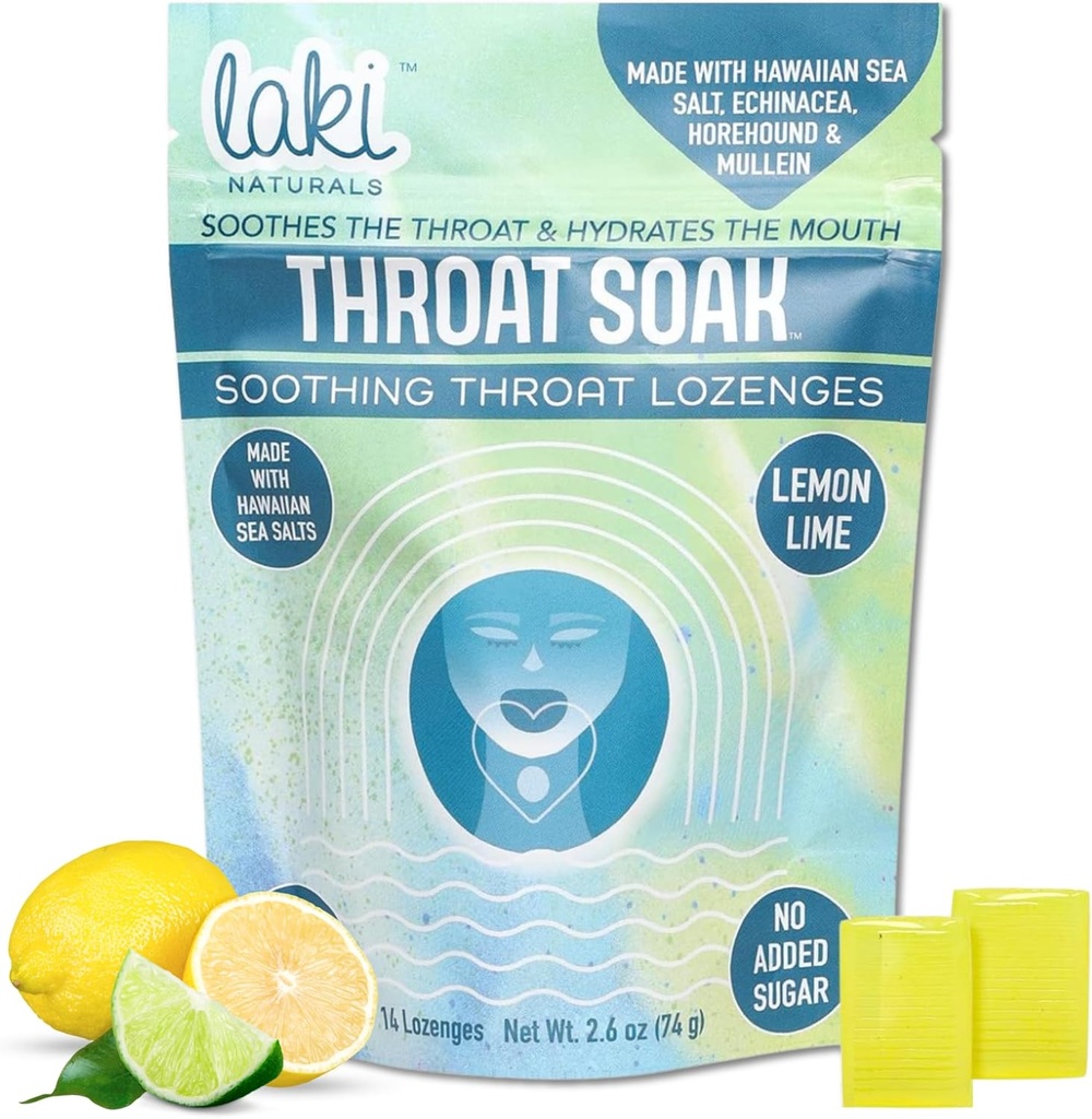 Laki Naturals Throat Soak Herbal Throat Lozenges (14 Ct) 