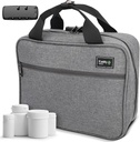 Kaddy mare sac de medicamente, securizate, căptușite, cutie organizator pastile, caz pentru sticle de medicamente sau suplimente; depozitare; toaletă; 3 Digit Lock, gri