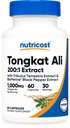 Nutricost Tongkat Ali 1000mg 60 capsule - cu Tribulus Terrestris şi BioPerine, Caps vegetariane, non-GMO, gluten liber, extract potent