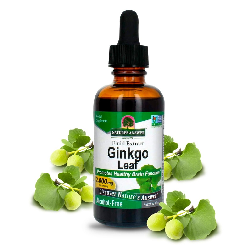 Răspunsul naturii alcool gratuit Ginkgo Biloba Leaf Extract, 2 Ounce, 2 Conte 