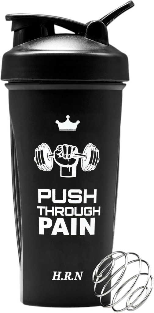 H.R.N 28 OZ Proteine Shaker flacon pentru amestecuri de proteine cu whisk sârmă,Shaker sticla pentru antrenament Pre & Post, Shaker cupa pentru exercitii