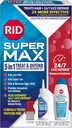 RID Super Max Linice Kit de tratament, ucide Liceu & Super Licee & Ouă + 24/7 Defense păduchi, Pesticide gratuit, 3.4 FL OZ Soluţie + 6.8 FL OZ Daily Defense Sampon & Balsam + Nit Remoping Comb