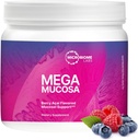 Microbiome Labs MegaMucosa Gut Health Powder - Supliment digestiv cu Suport Mucosal Complet pentru Inteligenta sanatoasa si Functia Imuna - Imunoglobuline Gratis-Free Dairy & Amino Acids - Berry Acai (5.5 oz)