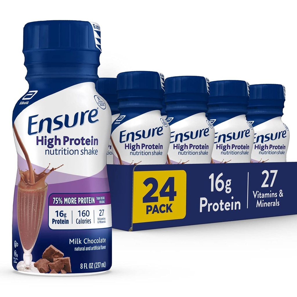 Asigurați-vă Shake mare de proteine nutritive cu 16g de proteine, gata-la-băut de masă Shakes, grăsime scăzută, ciocolată lapte, 8 fl oz, 24Count