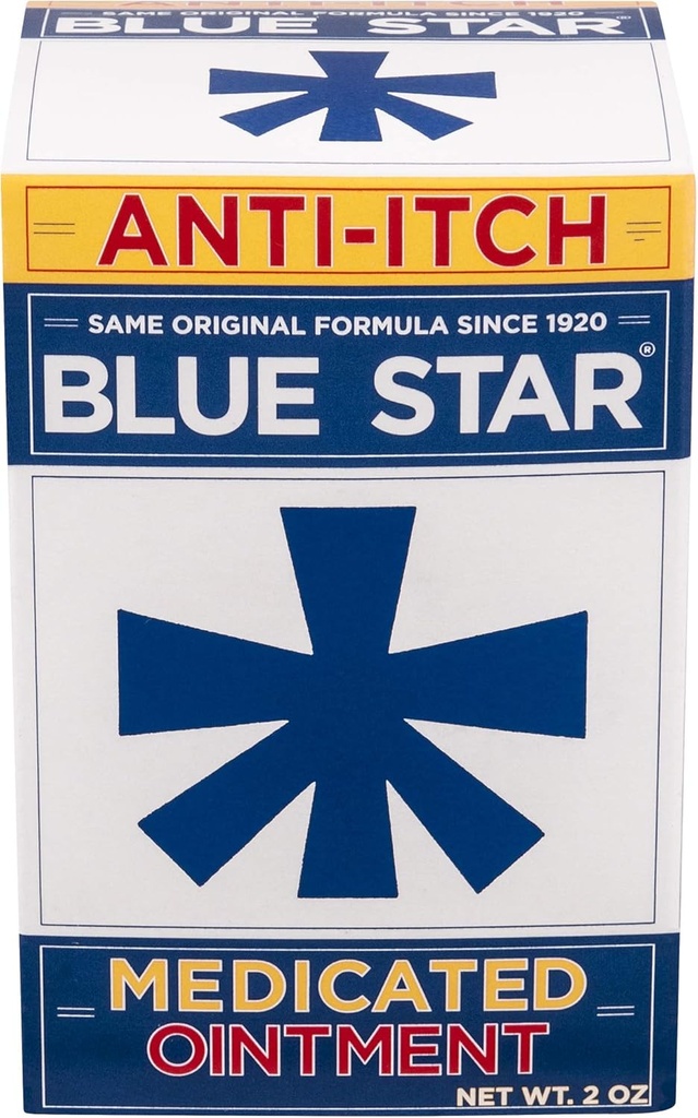 Blue Star Anti- Itch Unguent medicamentat 2 oz (Pachet de 3)