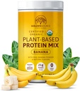 Banana - Pudră de proteine pe bază de plante, Mix de proteine, Pulbere de proteine cu vitamine și minerale, 20g de proteine, & profil complet de aminoacizi, pulbere de proteine din Vegan